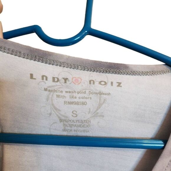 Lady Noiz Tie Dye Small Gray Rhinestone Top - Picture 2 of 7